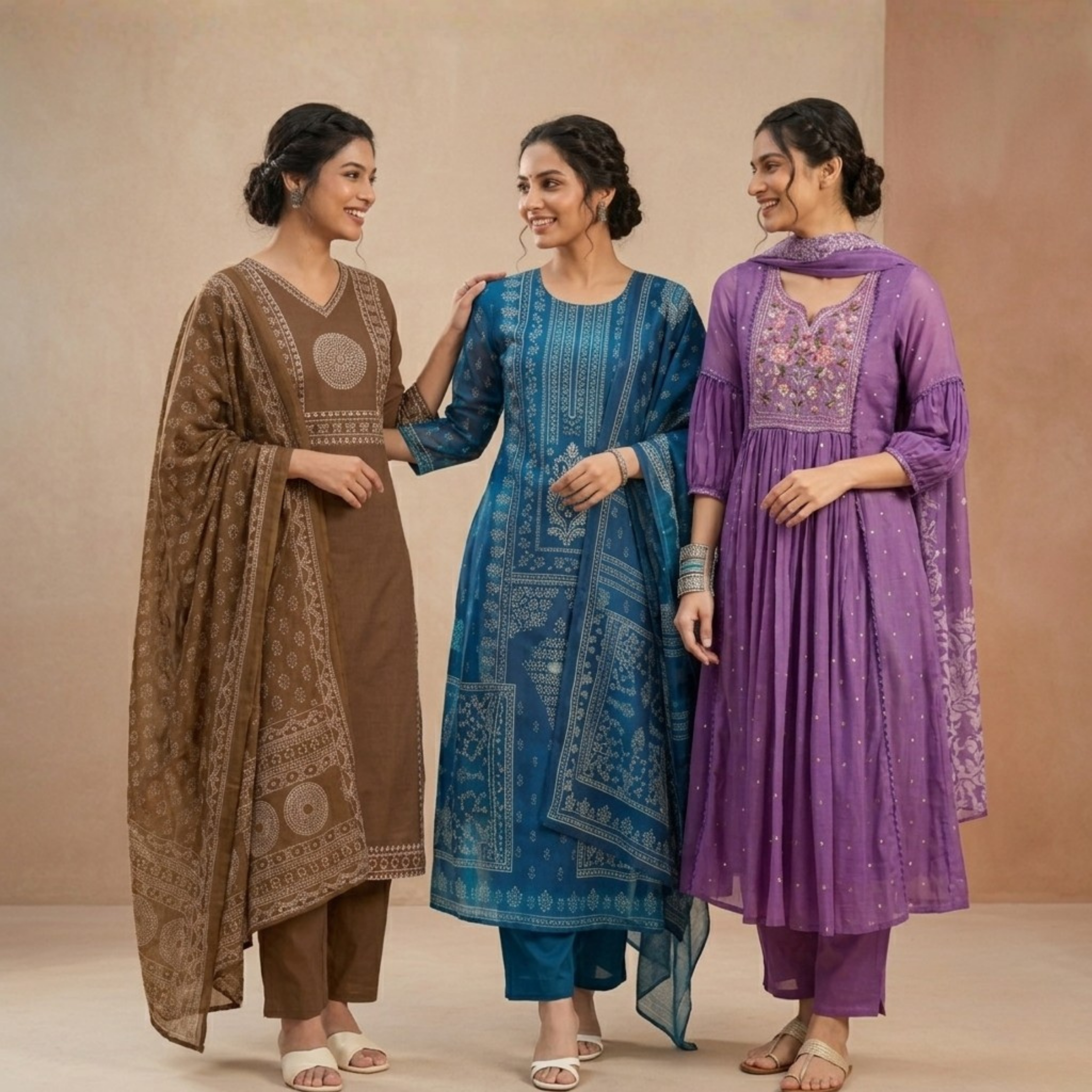 3 Kurta Sets with Dupatta (KS-5)