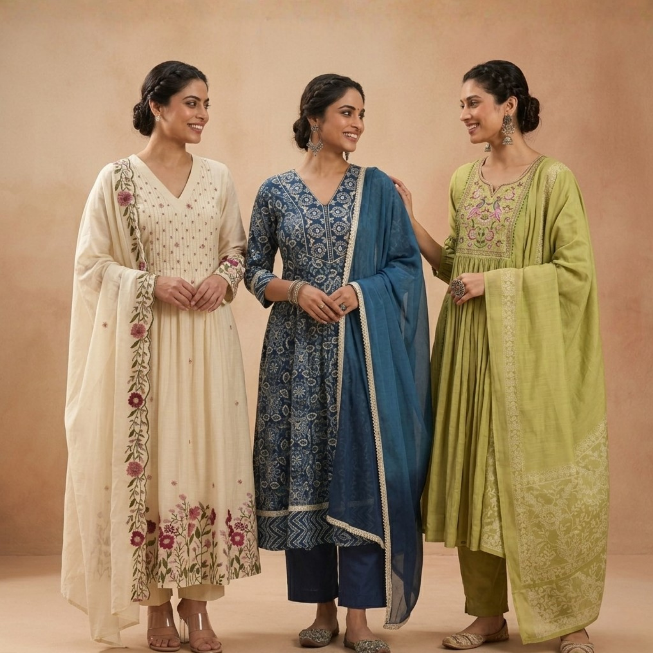 3 Kurta Sets with Dupatta (KS-6)