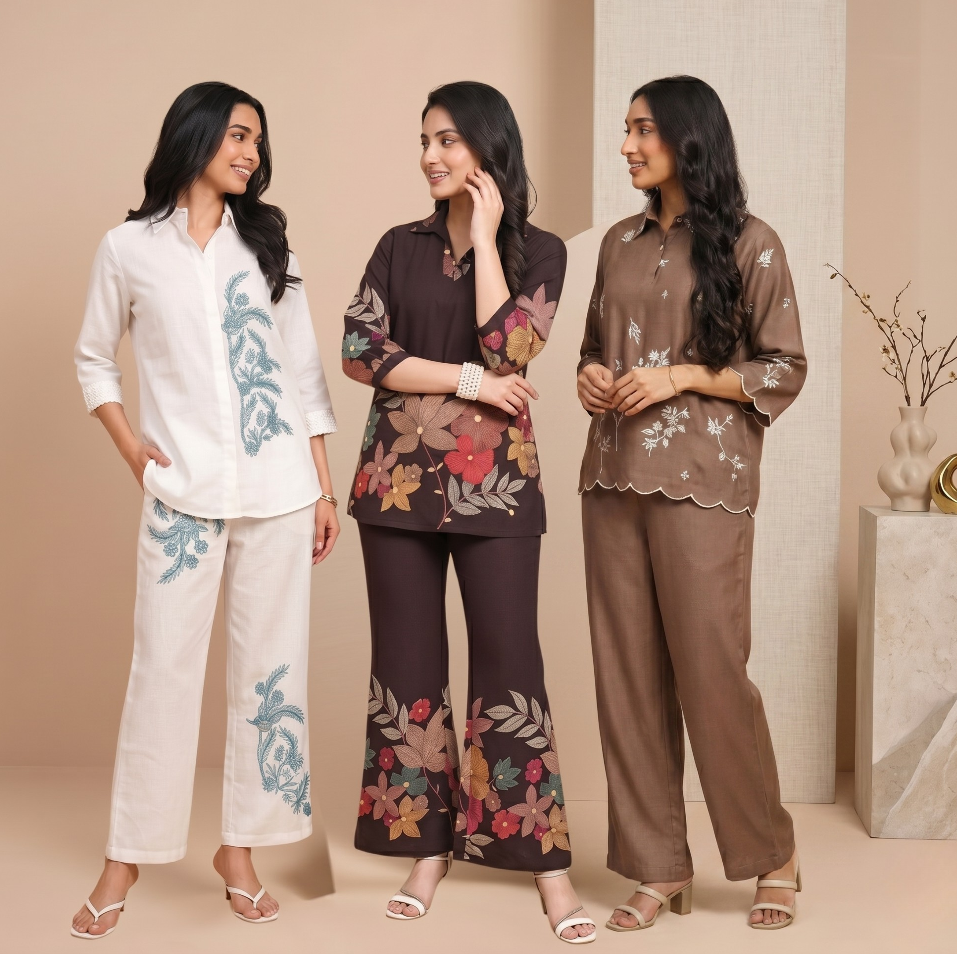 3 Combo Women's Cotton Coord Set (C-6)