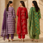 3 Women's Cotton Kurta Set with Dupatta | Daily Comfort  ( CK-02 )