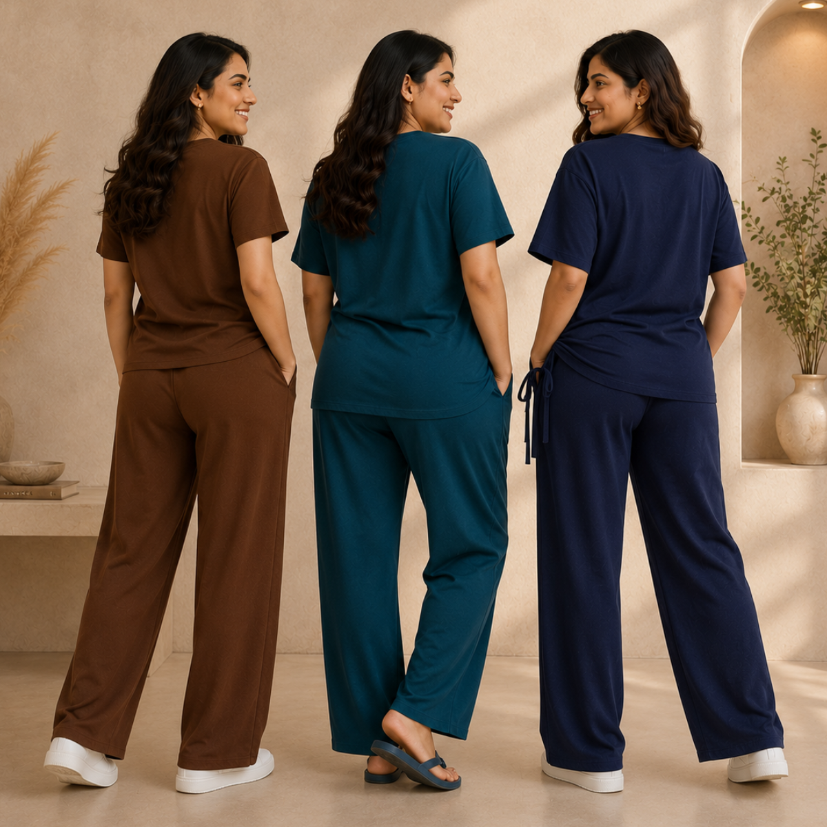 3 Combo T-Shirts With Bottom (T-2)