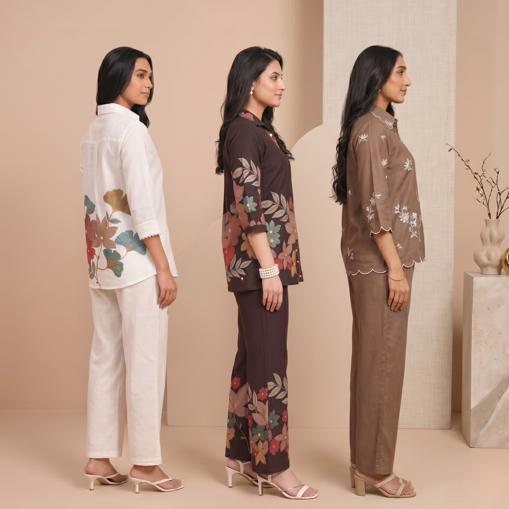 3 Combo Women's Cotton Coord Set (C-6)