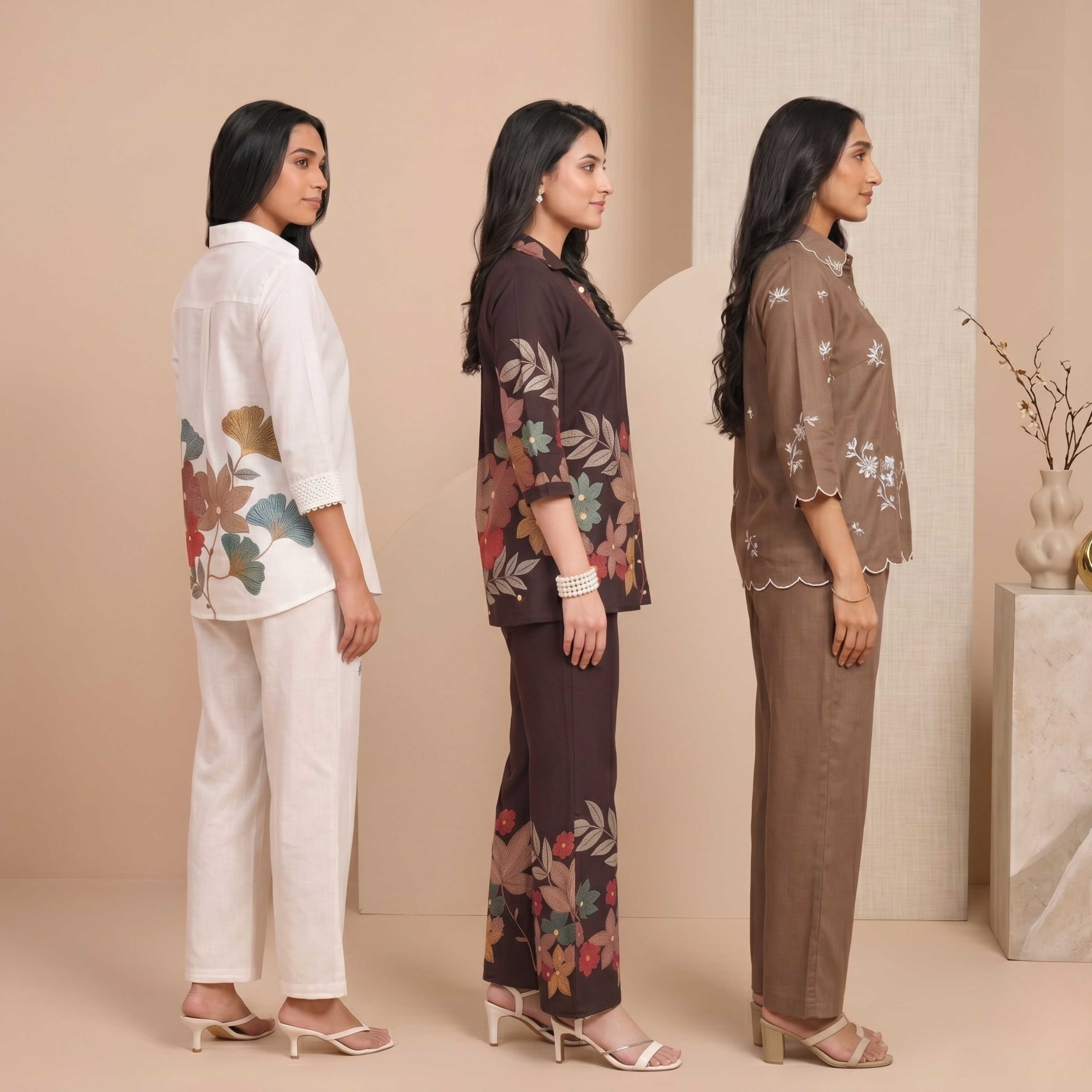 3 Combo Women's Cotton Coord Set (C-6)