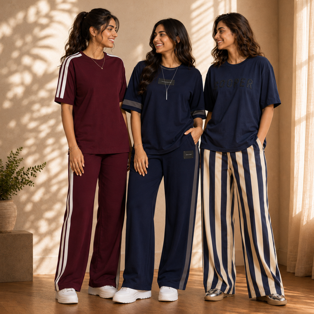 3 Women's Relaxed Fit T-Shirt with Trouser ( C-03 )