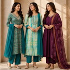 3 Women's Cotton Kurta Set with Dupatta | Daily Comfort  ( CK-03 )