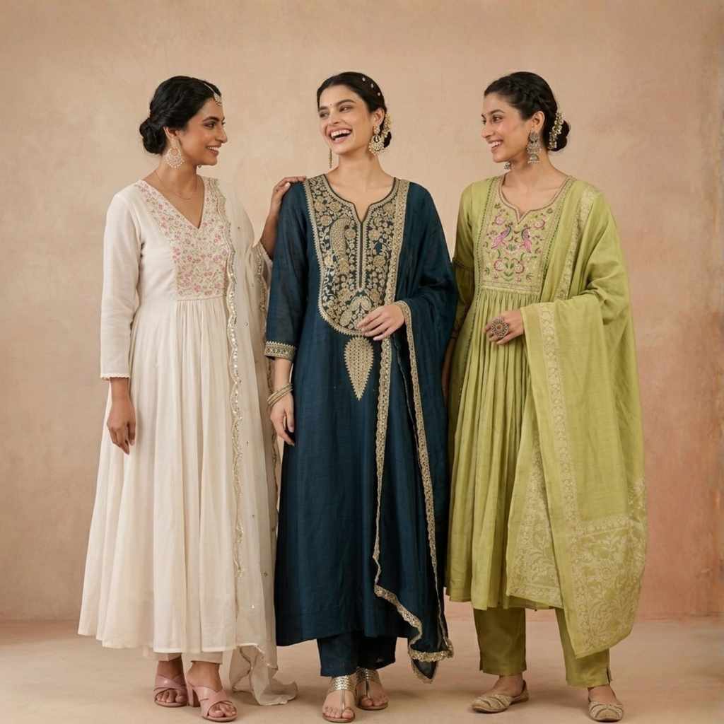 3 Kurta Sets with Dupatta (KS-8)