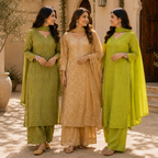 3 Women's Embroidered Kurta Set with Dupatta ( E3 )