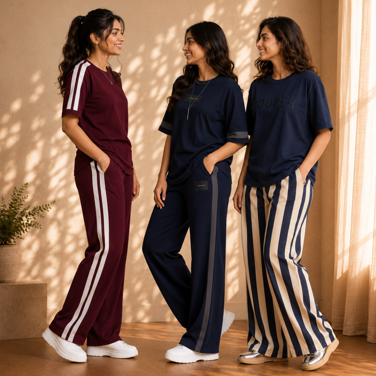 3 Women's Relaxed Fit T-Shirt with Trouser ( C-03 )
