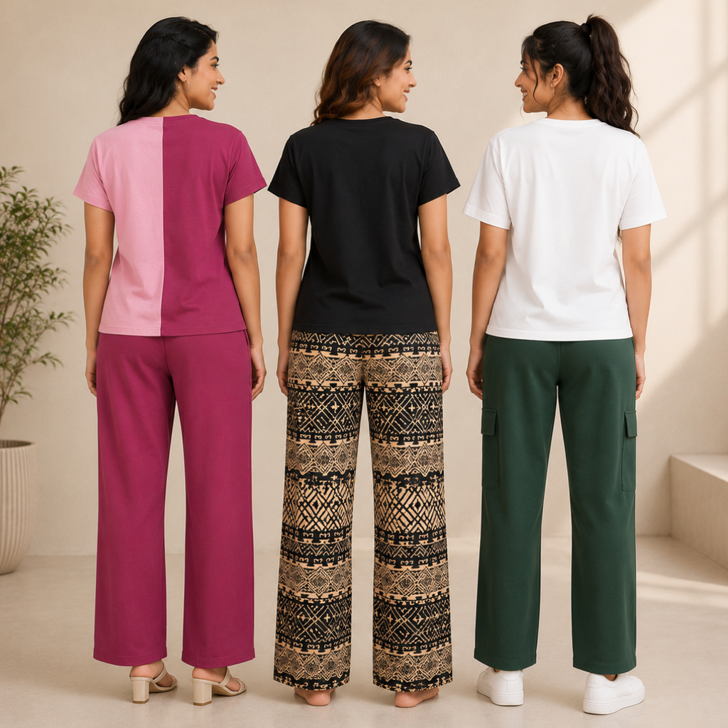 Pack of 3 T-Shirt With Trouser | Cotton ( C3 )