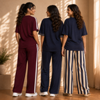 3 Women's Relaxed Fit T-Shirt with Trouser ( C-03 )