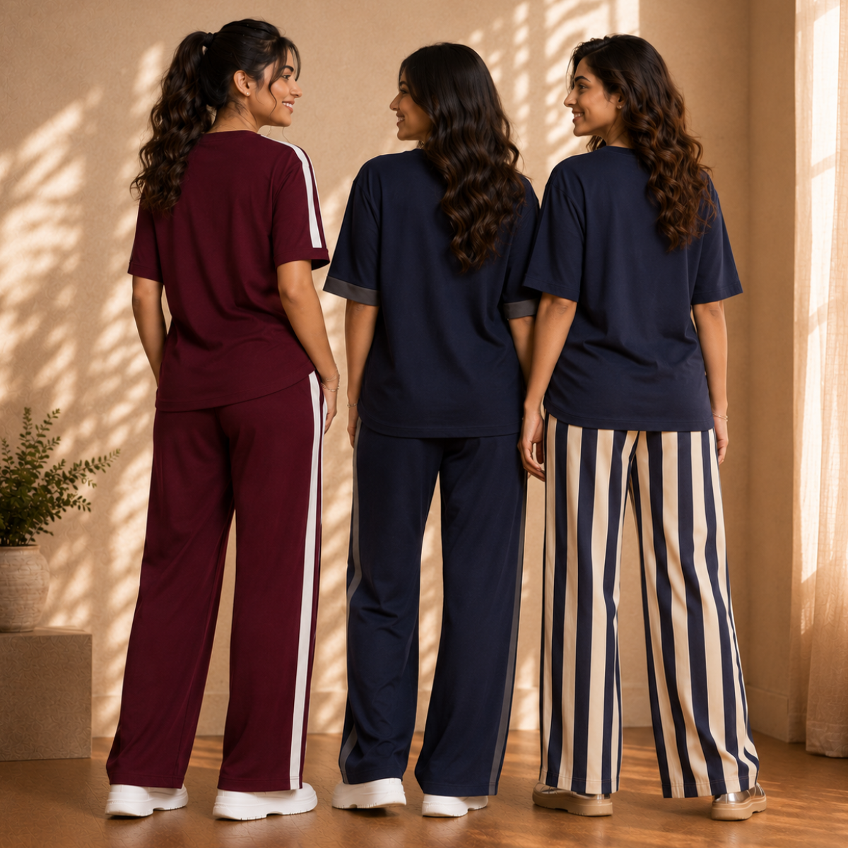 3 Women's Relaxed Fit T-Shirt with Trouser ( C-03 )