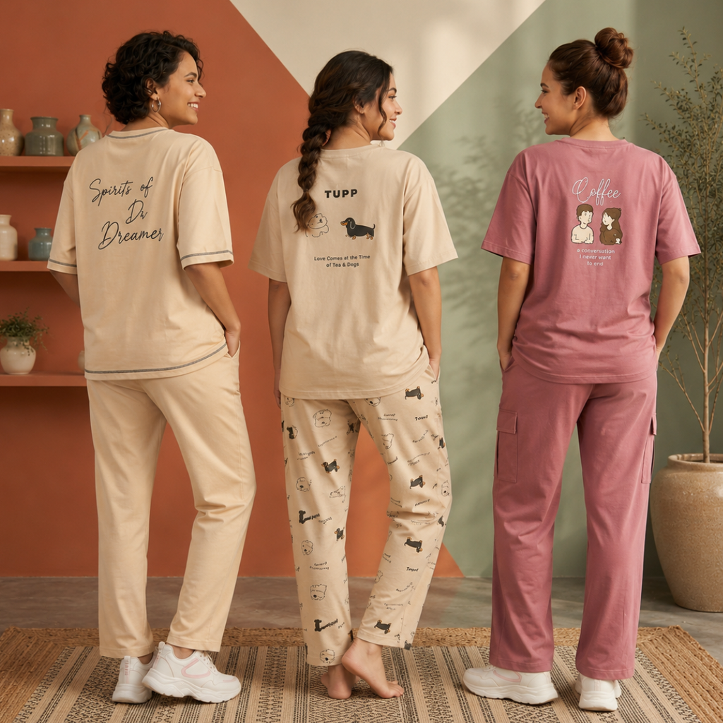 3 Combo T-Shirts With Bottom (T-3)
