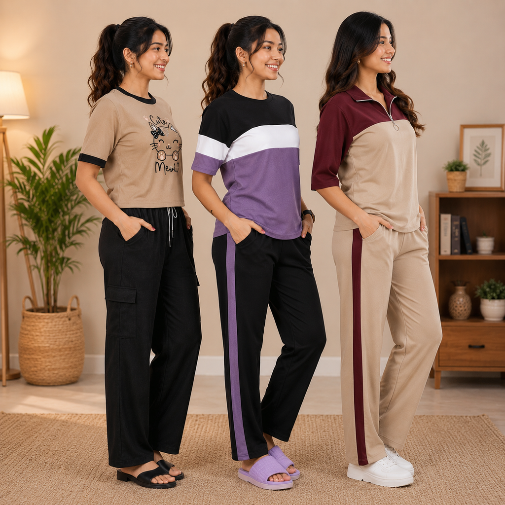 Pack of 3 T-Shirt With Trouser | Cotton ( C8 )