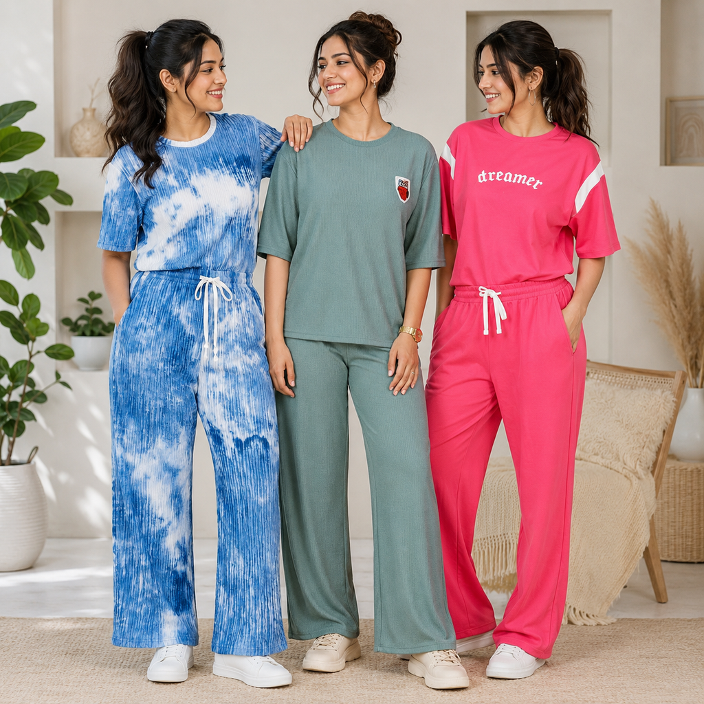 Pack of 3 T-Shirt With Trouser | Cotton ( C9 )