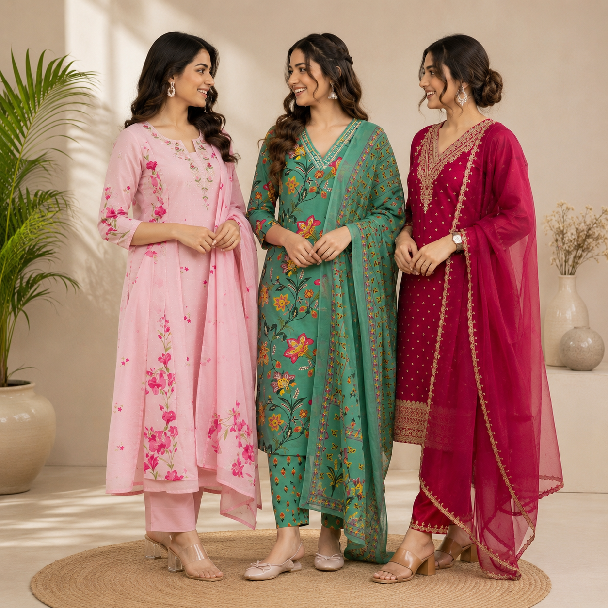 3 Kurta Sets With Dupatta | Ethnic look | (N-7)