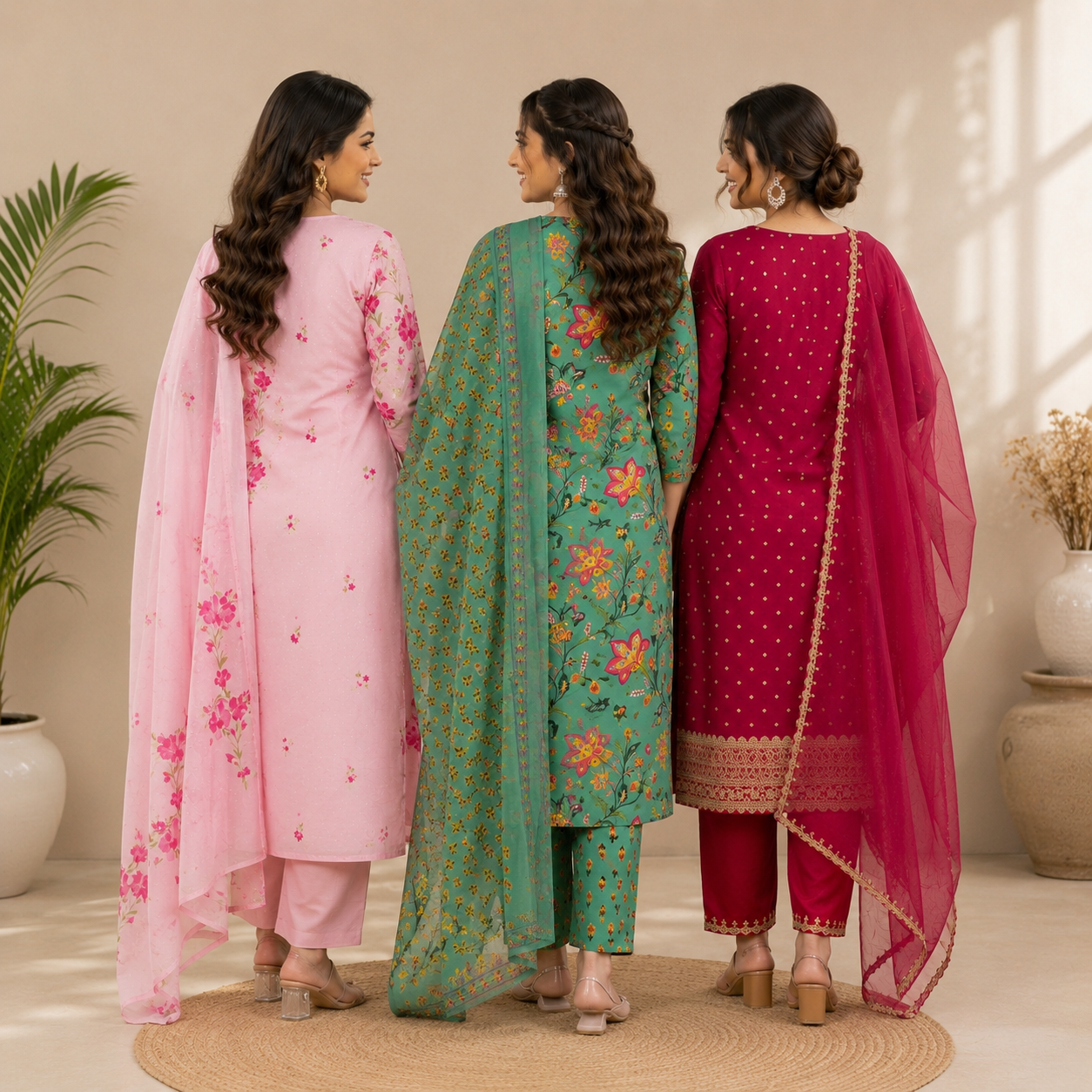 3 Kurta Sets With Dupatta | Ethnic look | (N-7)