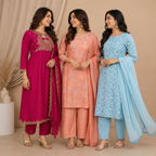 3 Kurta Sets With Dupatta | Ethnic look | (N-4)