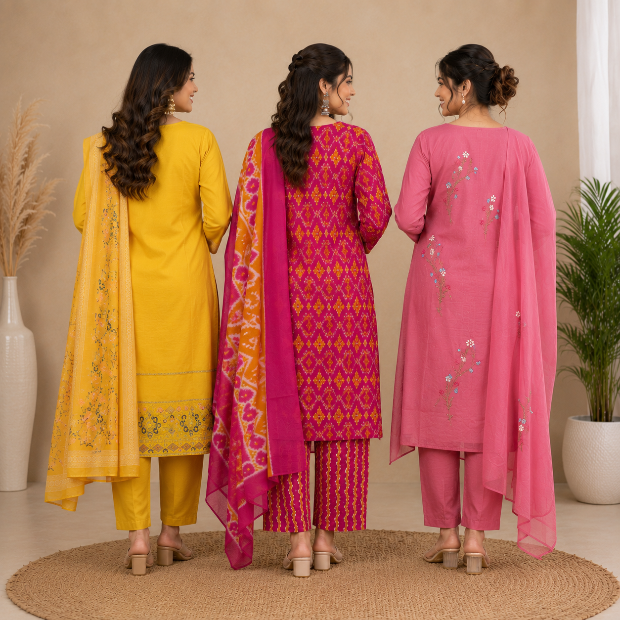 3 Kurta Sets With Dupatta | Ethnic look | (N-1)
