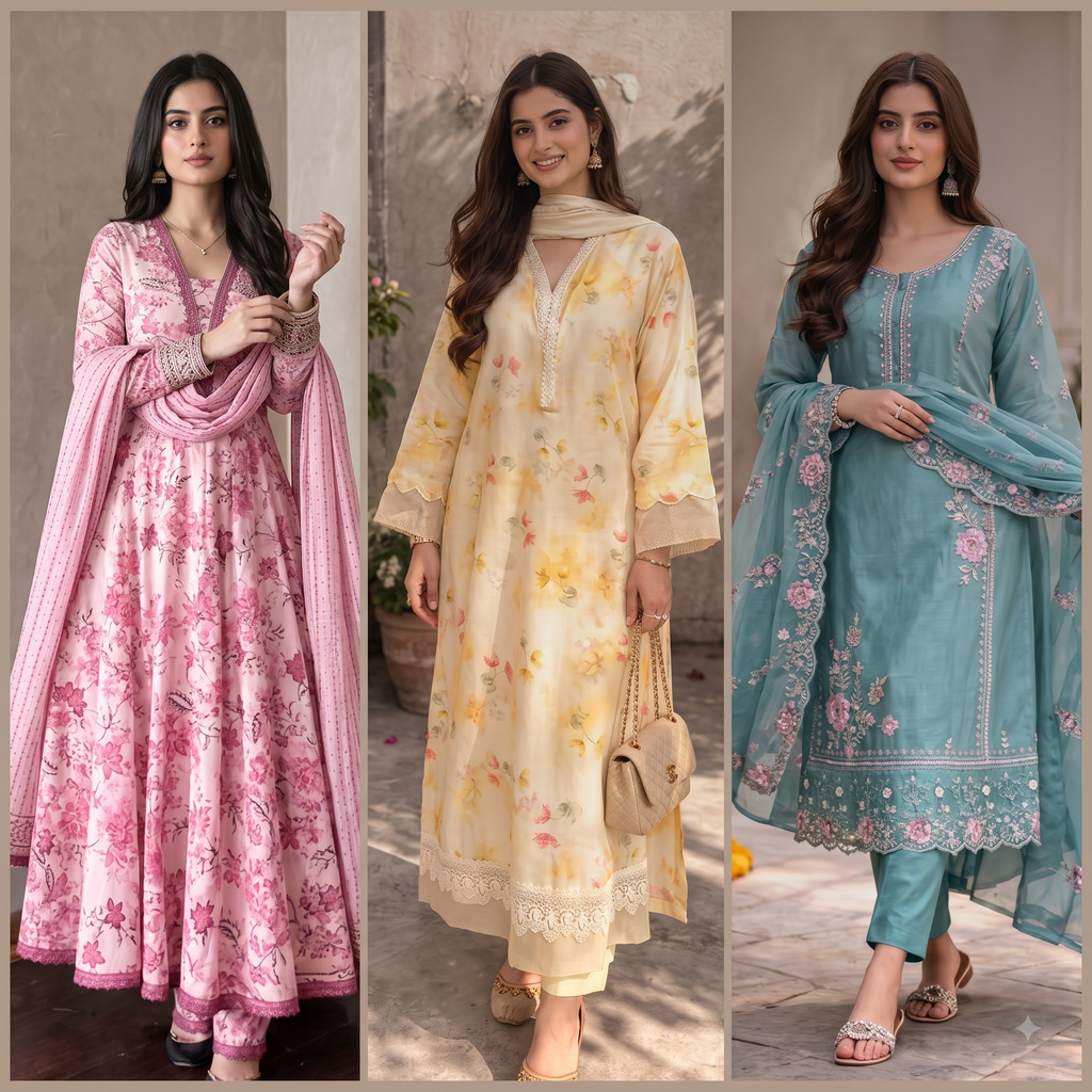 3 Pack Kurti Set With Dupatta | Trendy Look  ( K2 )