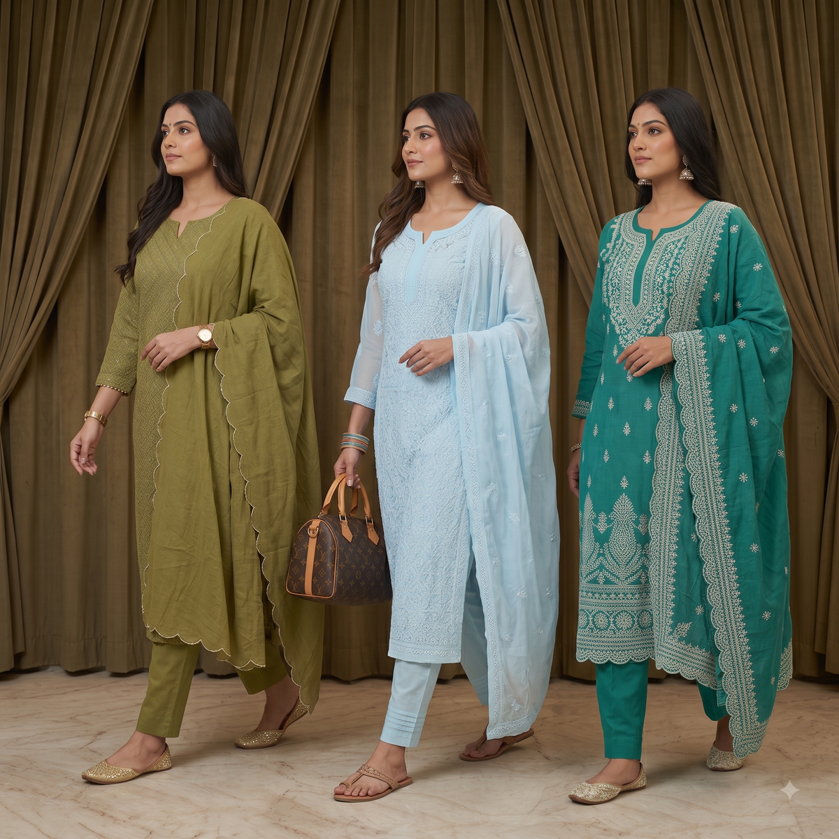 3 Pack Kurti Set With Dupatta | Trendy Look  ( K3 )