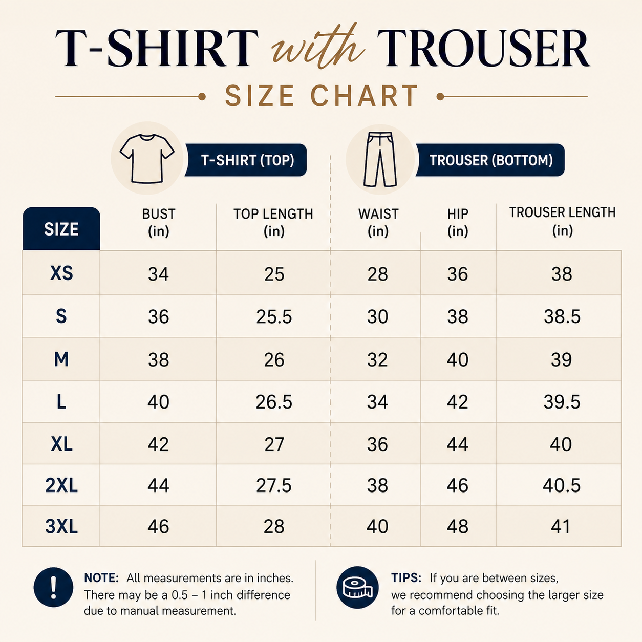 3 Women's Relaxed Fit T-Shirt with Trouser ( C-01 )